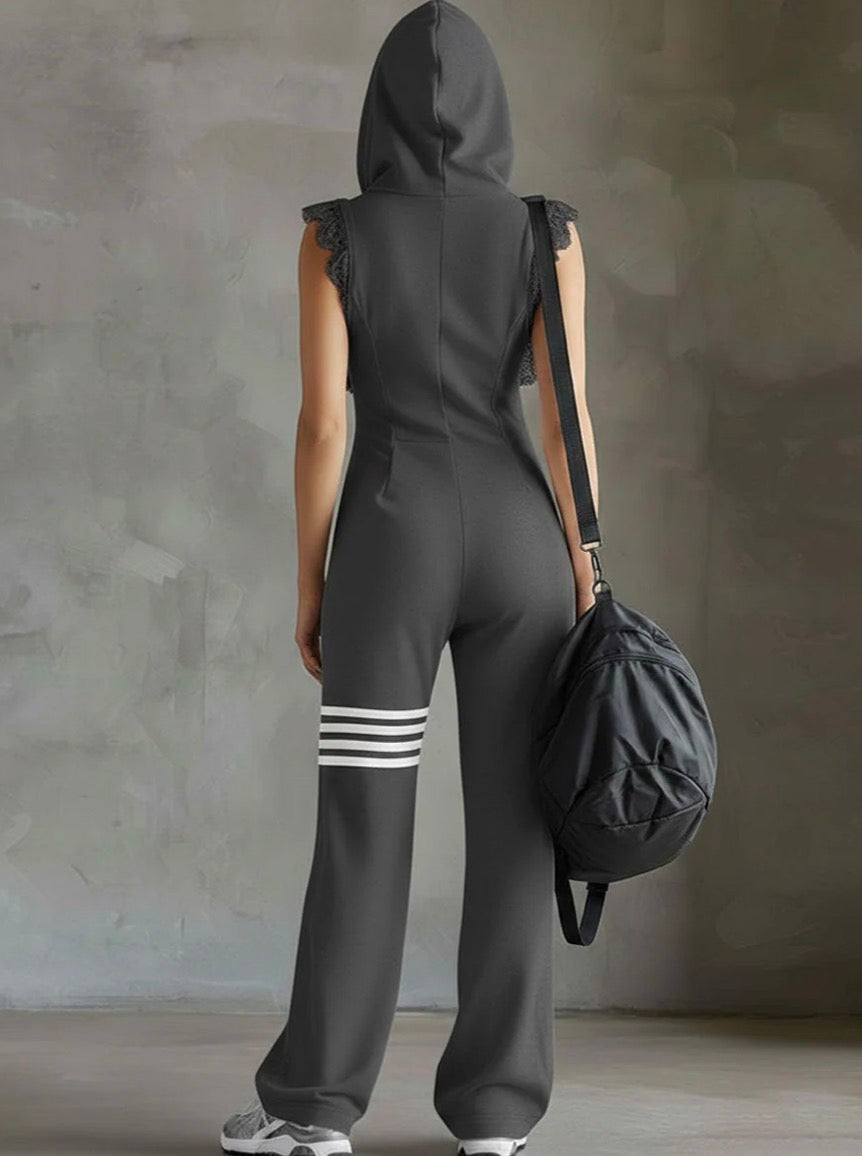 Lucía - Vintage joggingpak met capuchon en strepen
