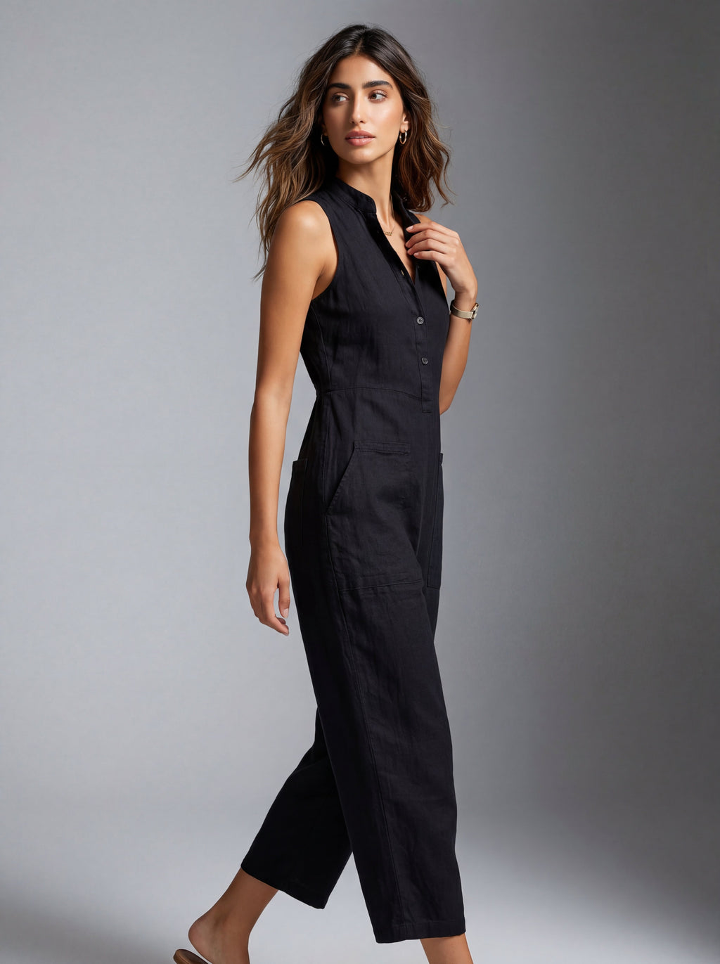 Mouwloze minimalistische jumpsuit