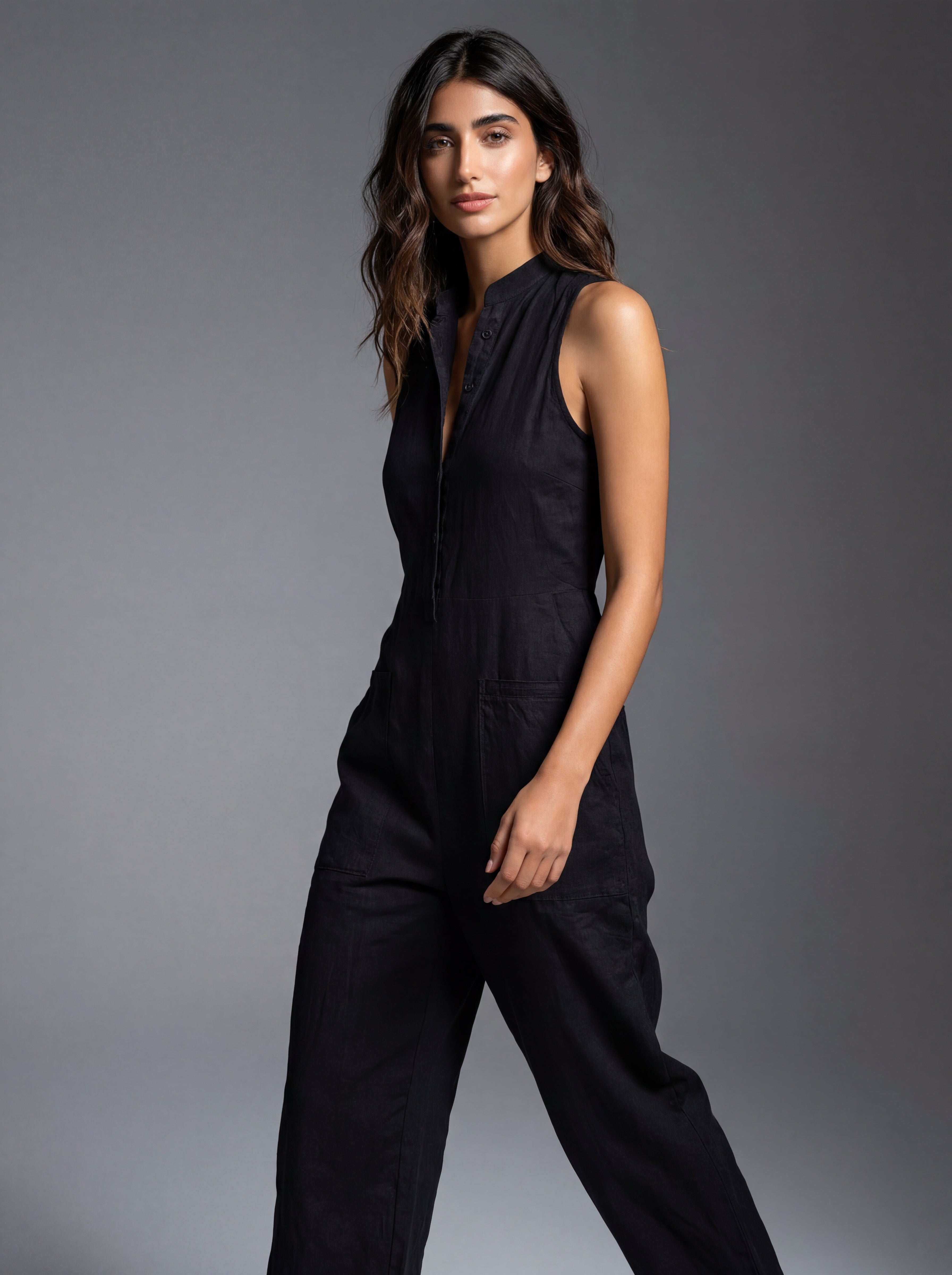 Mouwloze minimalistische jumpsuit
