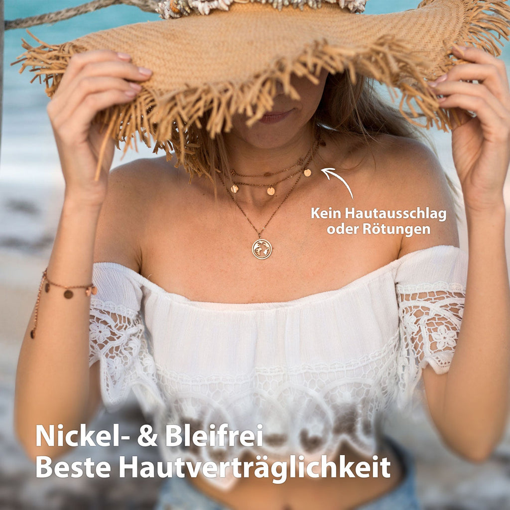Bundel: BonnyCoin plaatketting + roségouden armband