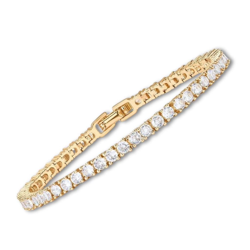 Goldenes Tennisarmband mit Moissanit-Steinen