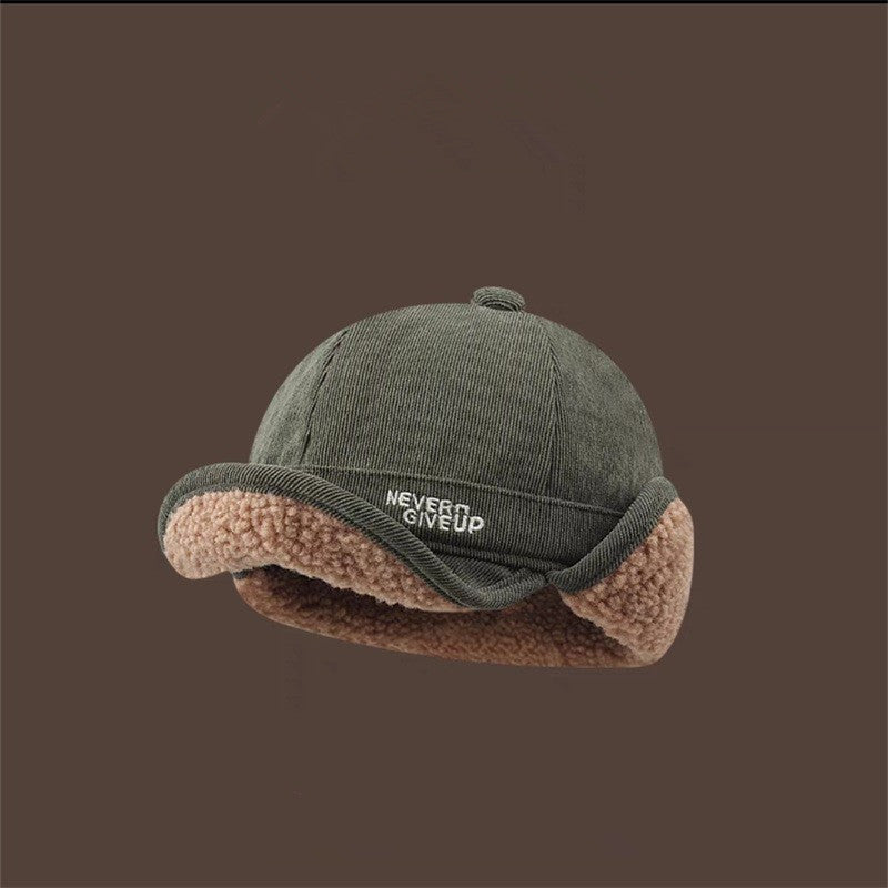 Corduroy pilotenhoed met teddyvoering & oorflappen