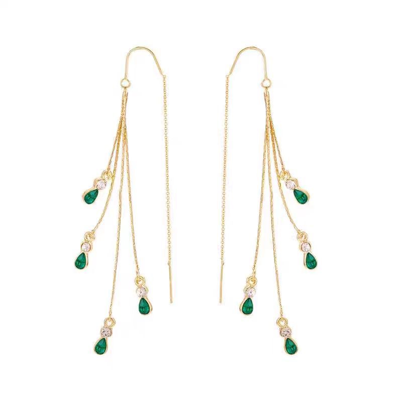 Boucles d'oreilles frangées Calista Moreau en or