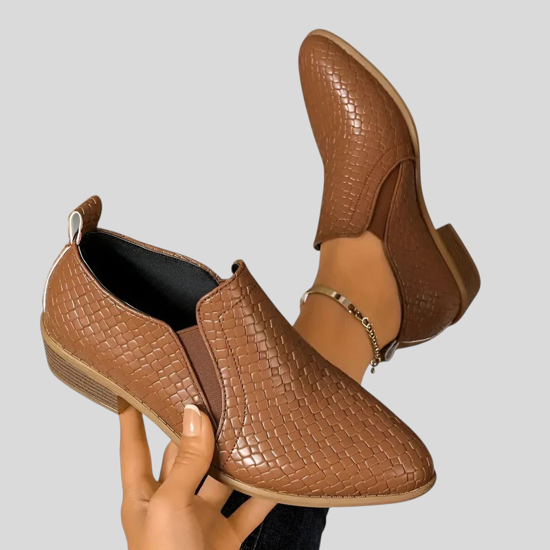 Alba™ | Elegante geflochtene Stiefeletten mit Blockabsatz