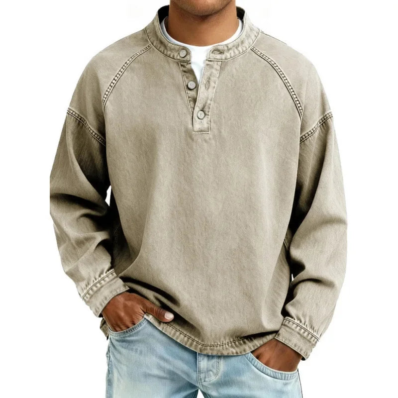 Stanley | Klassiek vintage Henley-T-shirt