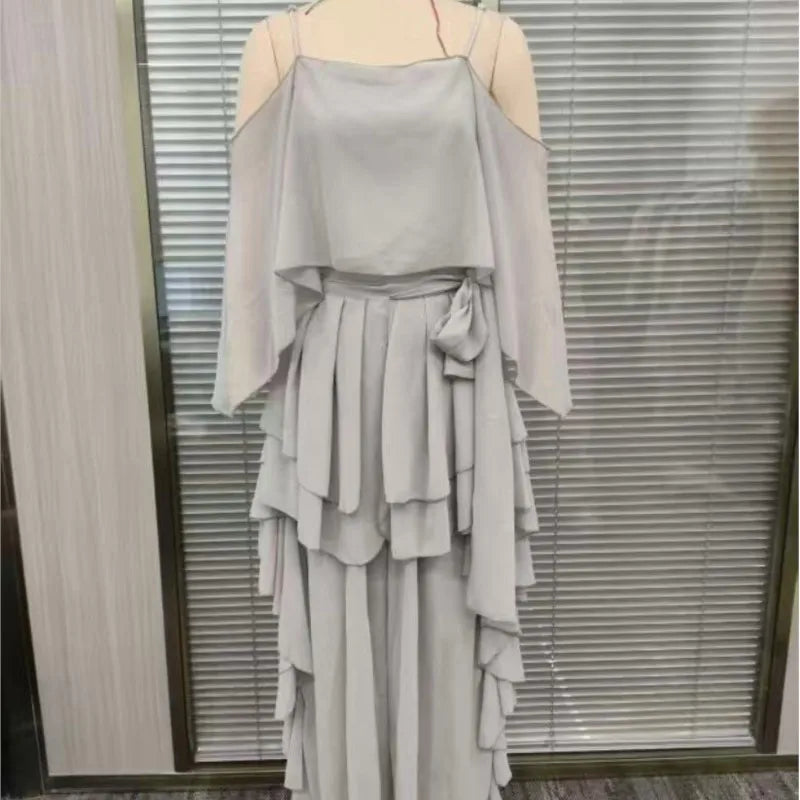 Lichte chiffon zomeroutfit voor dames