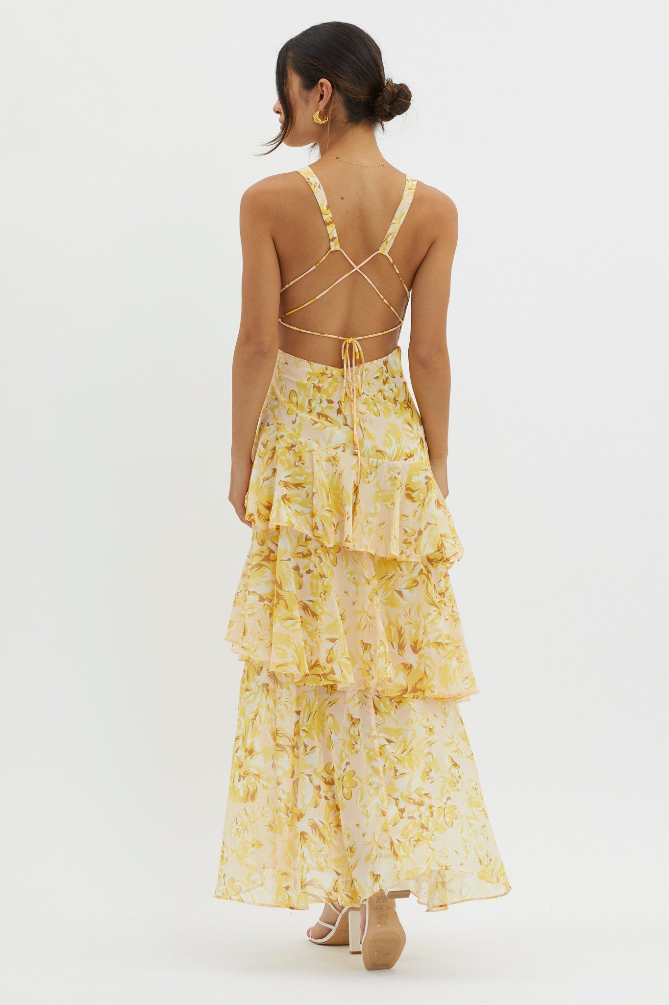 LISA | Floral Ruffled Maxi Dress