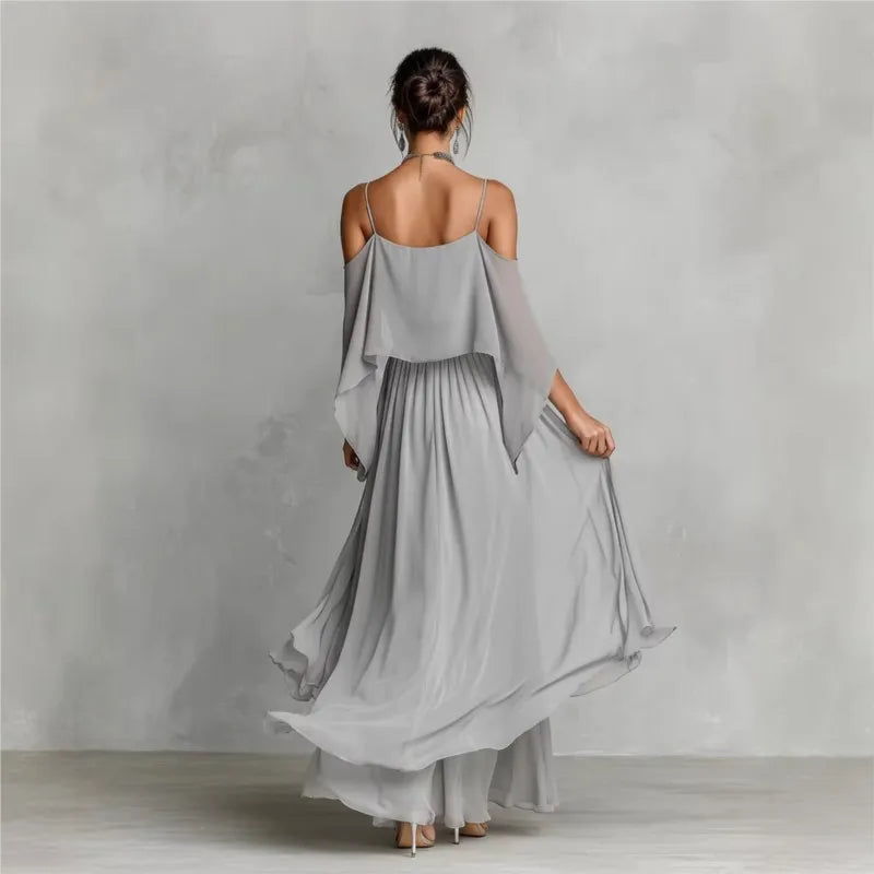 Lichte chiffon zomeroutfit voor dames