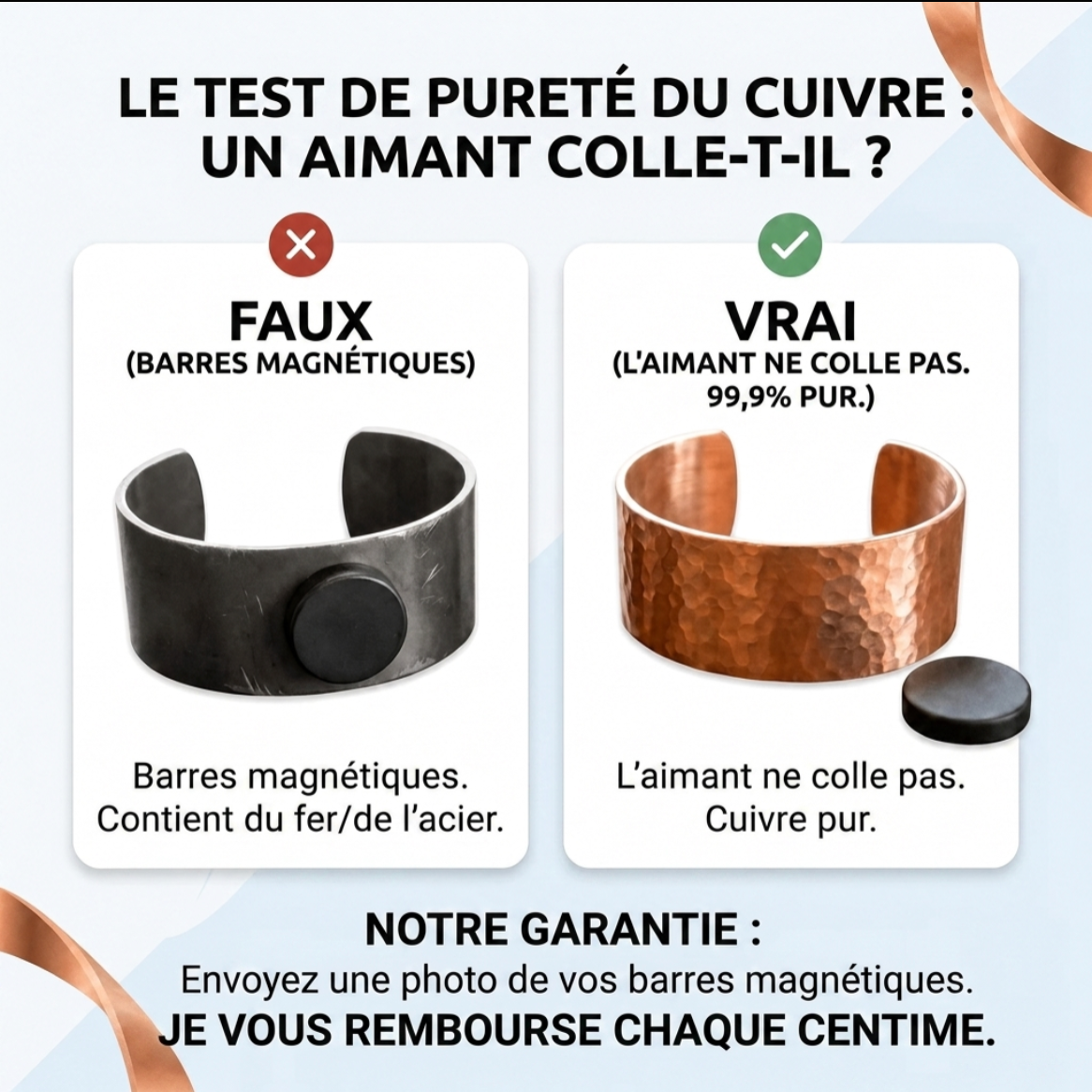 Bracelet en Cuivre Rose Shingle