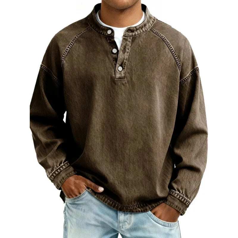 Stanley | Klassiek vintage Henley-T-shirt