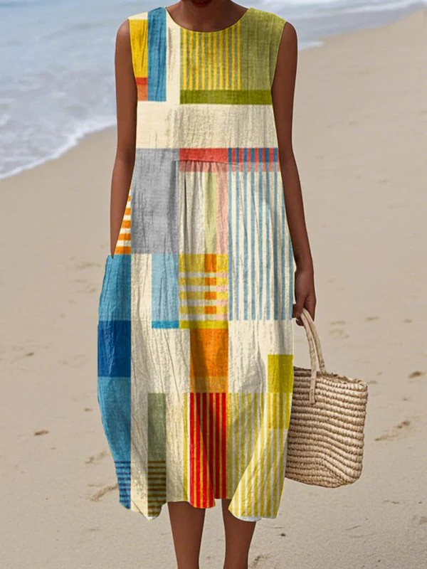 Eve™ geometrische midi-jurk