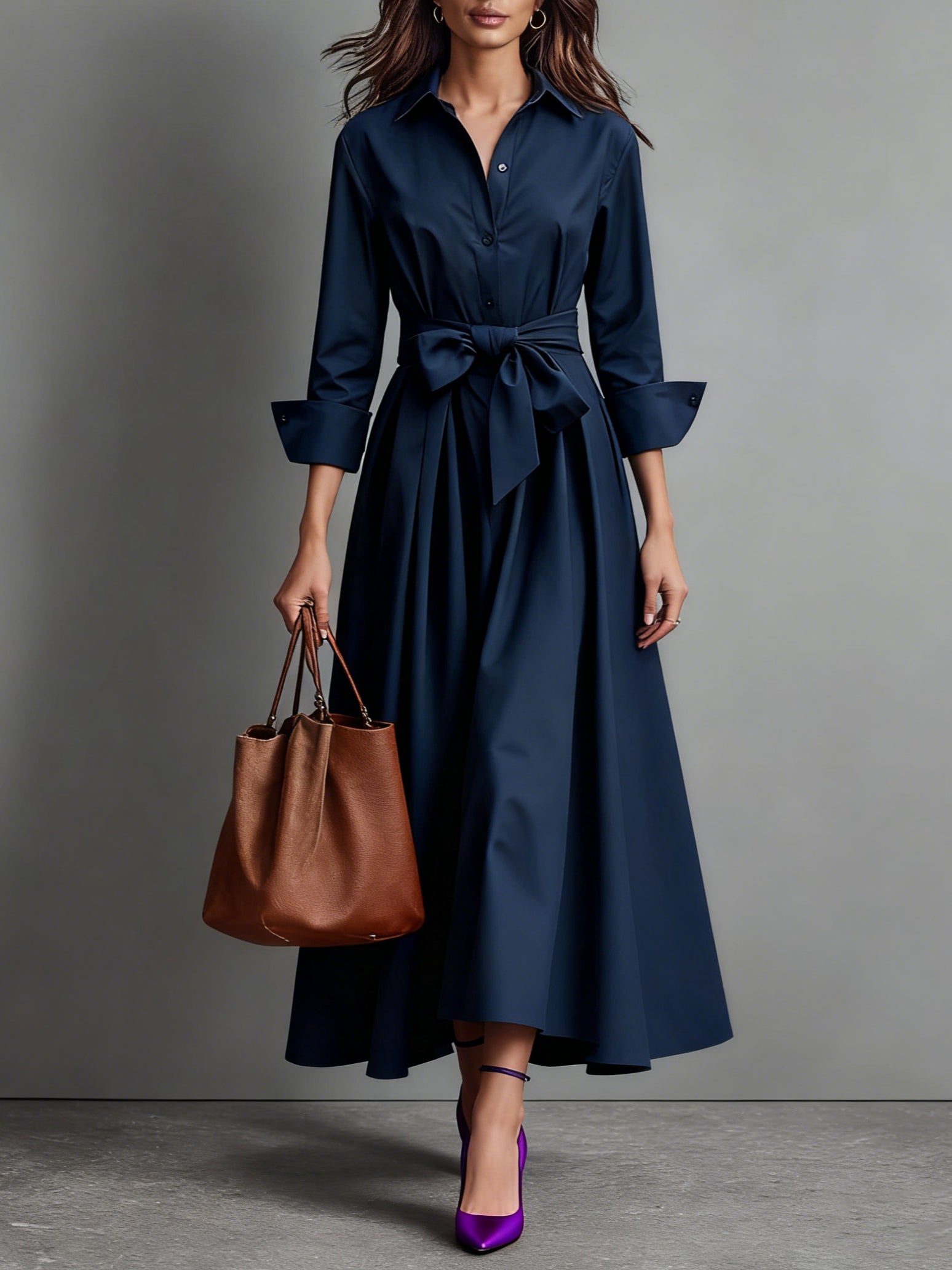 Marise™ | Elegante maxi-jurk met strikdetail