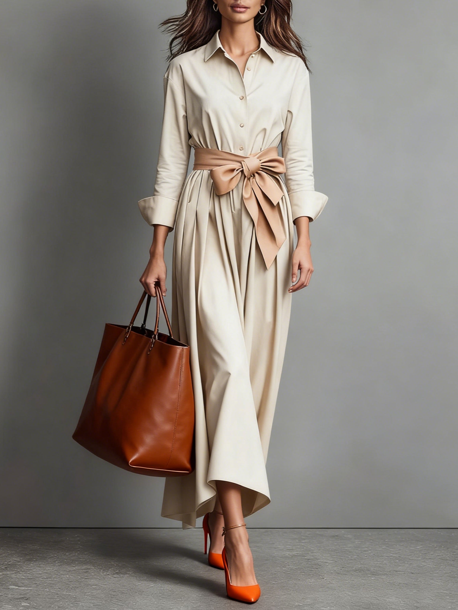 Marise™ | Elegante maxi-jurk met strikdetail