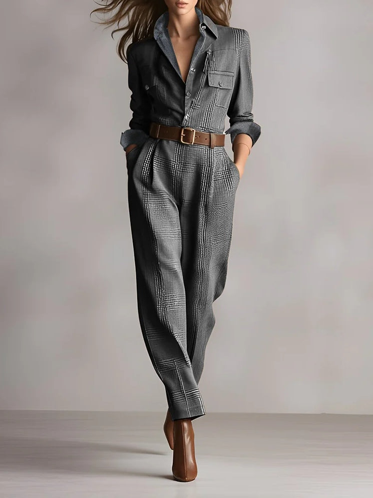Anna™ || Elegante geruite jumpsuit