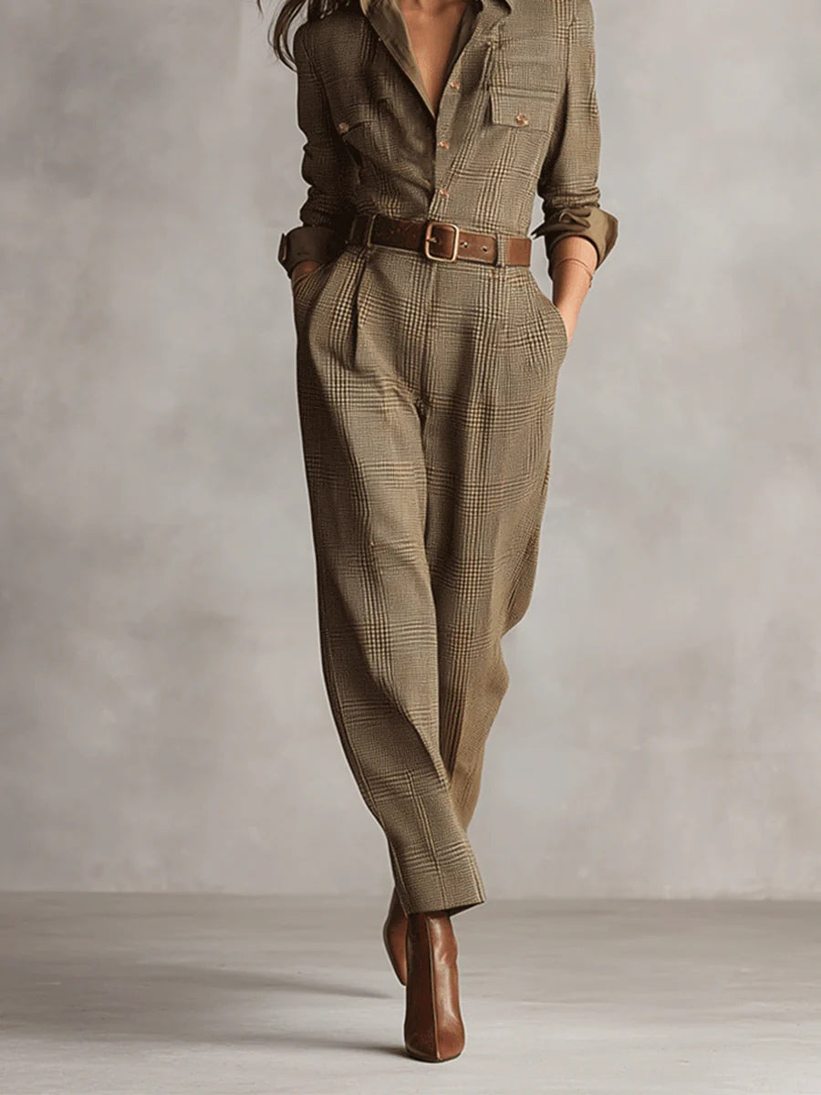 Anna™ || Elegante geruite jumpsuit