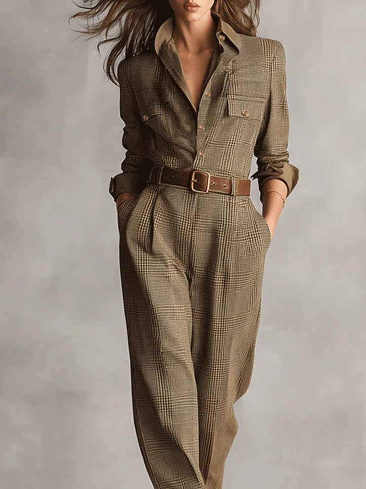 Anna™ || Elegante geruite jumpsuit