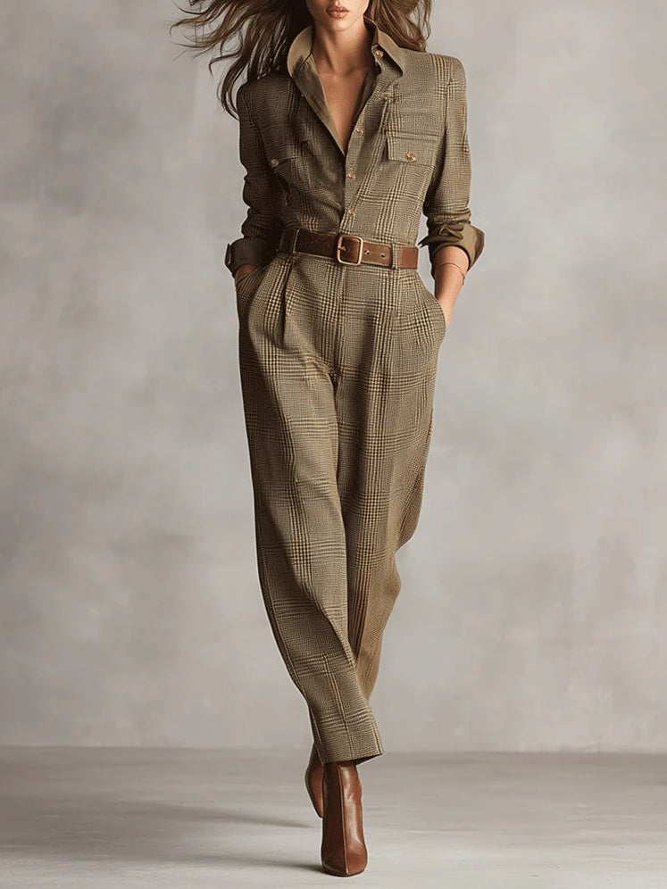 Anna™ || Elegante geruite jumpsuit