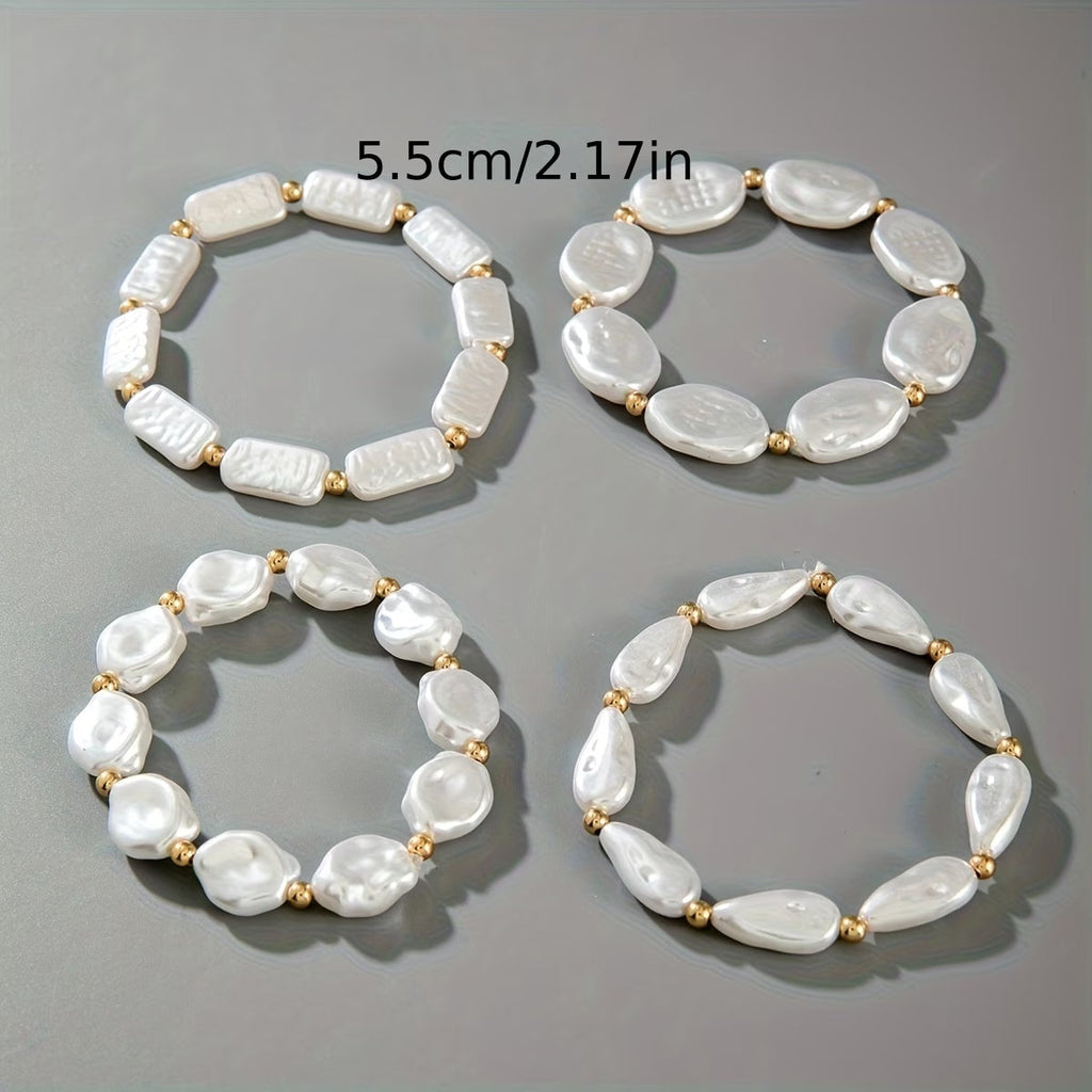 Perlen-Statement-Armband 4er-Set