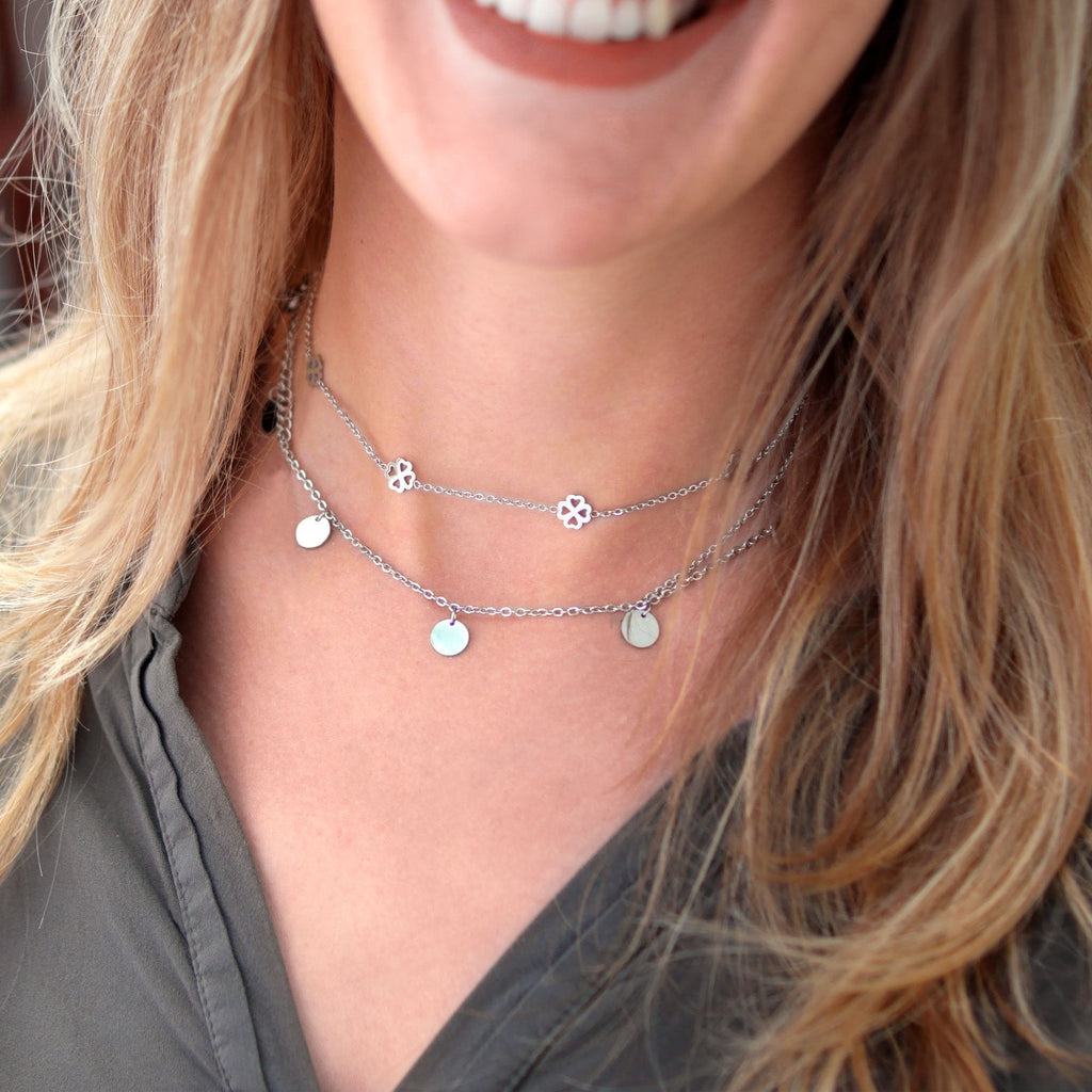 BonnyBliss ketting klaverblad zilver