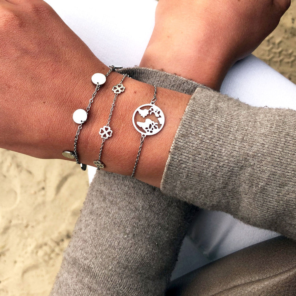 Bundel: BonnyBliss klaverbladketting + zilveren armband