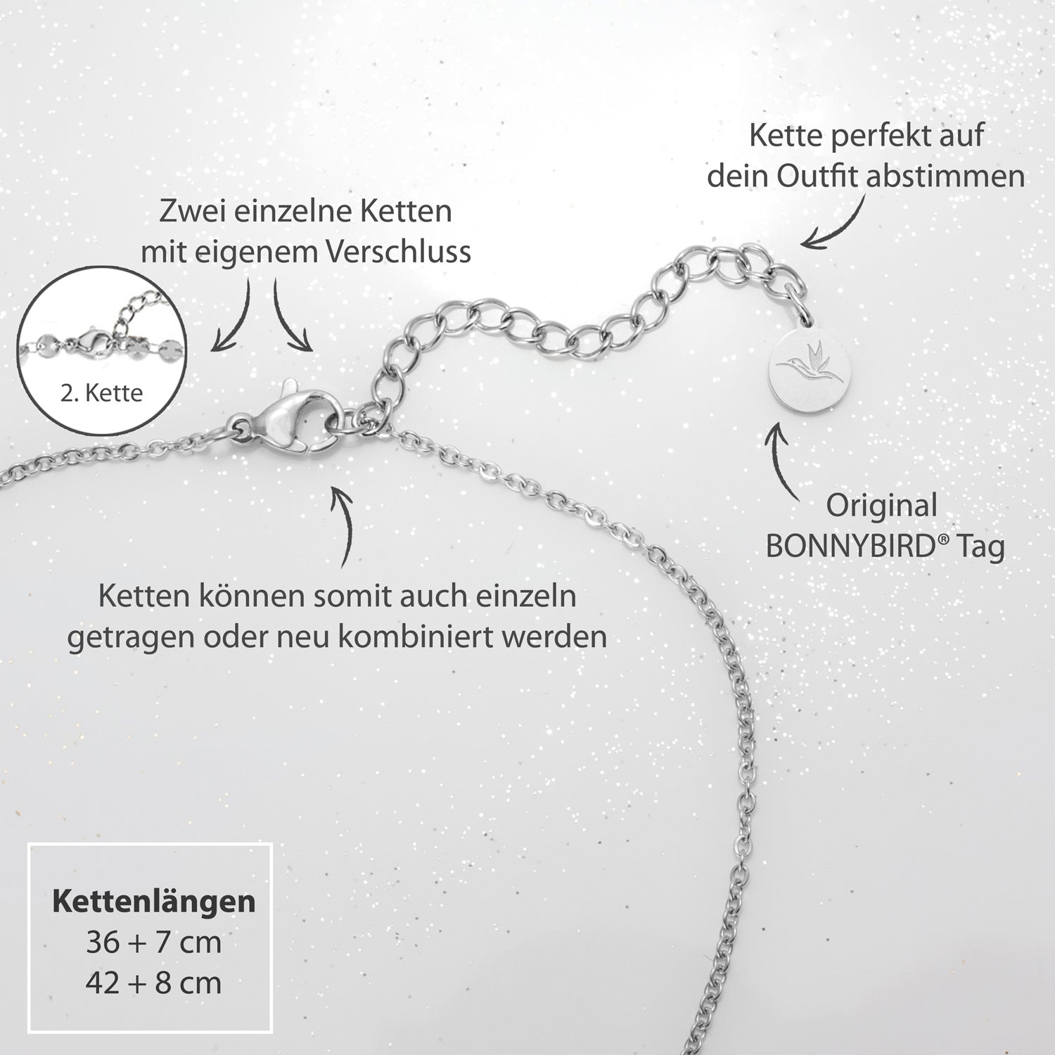 BonnyBoho kettingset zilver