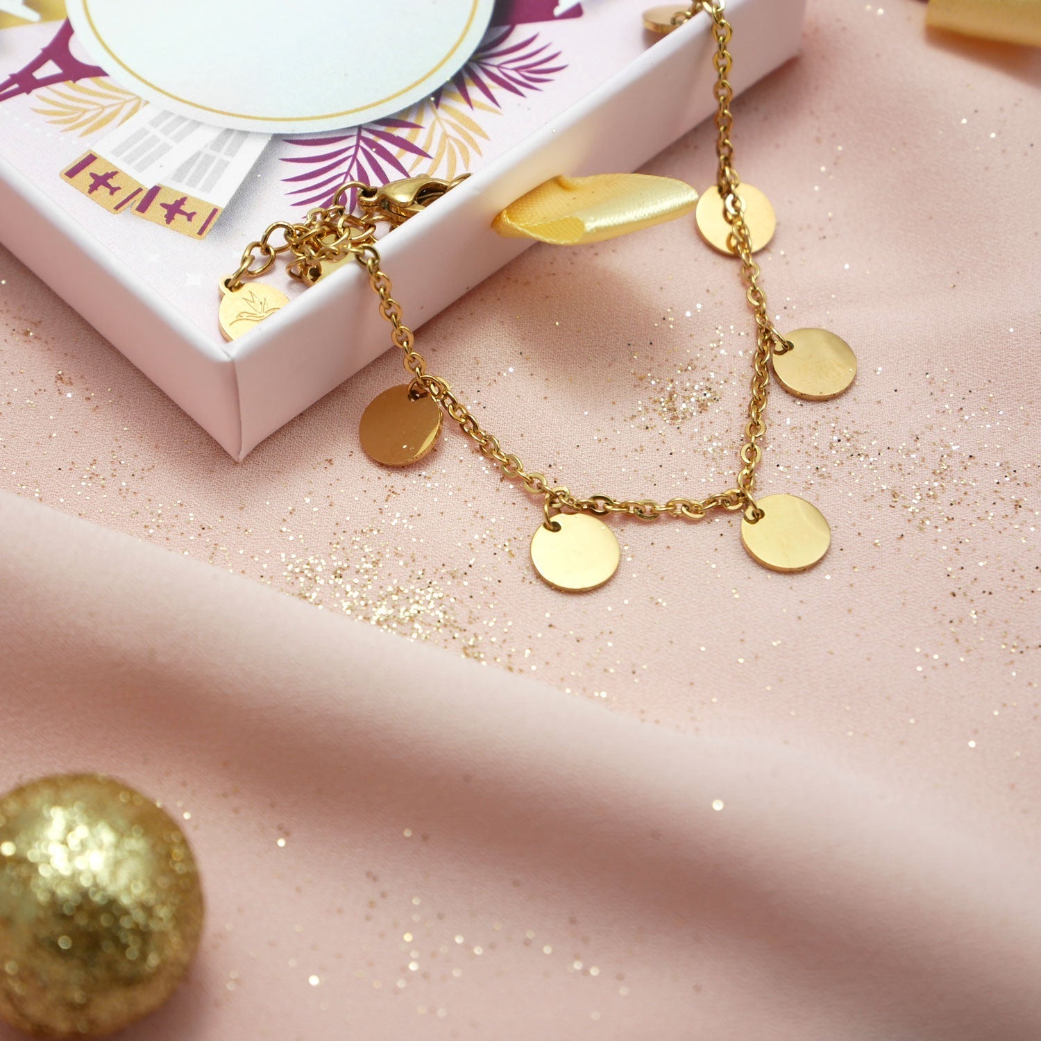 Bundel: BonnyCoin plaatketting + gouden armband