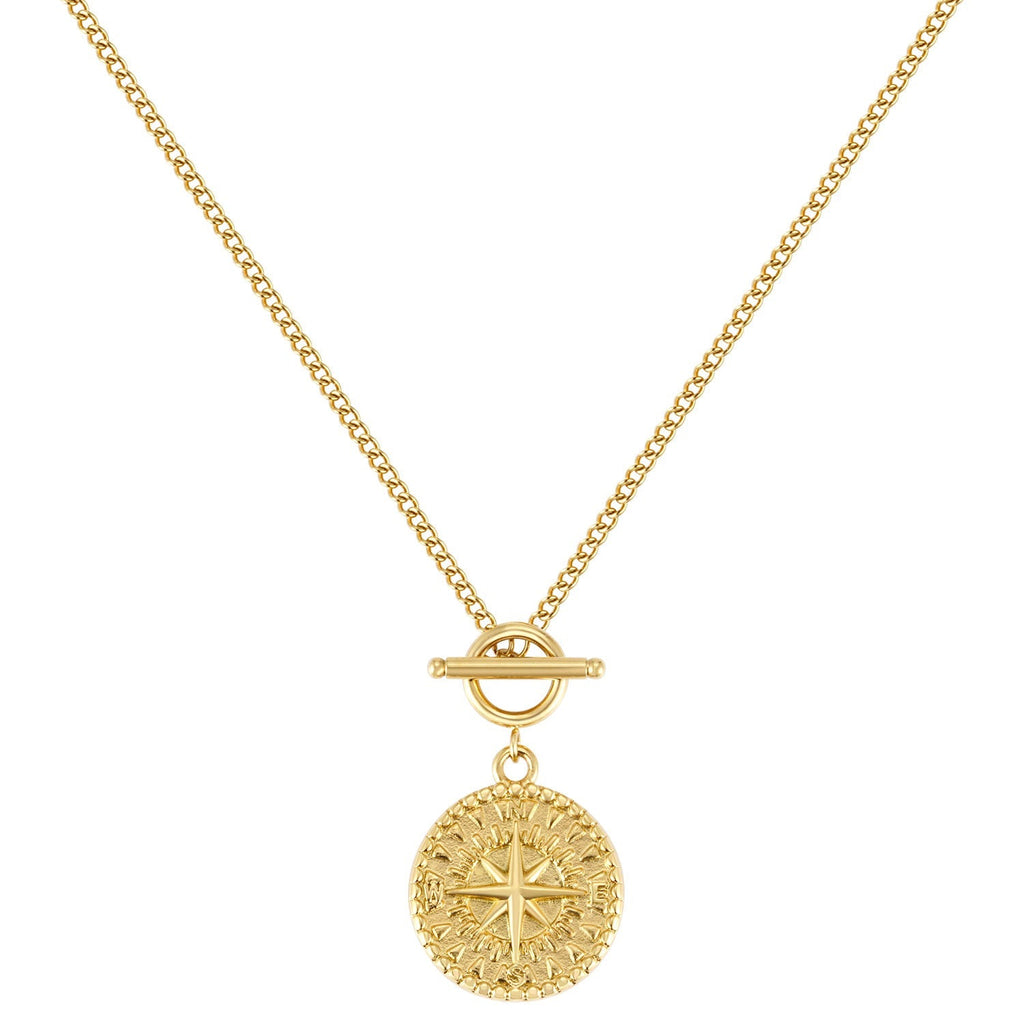BonnyCompass ketting met kompas hanger goud