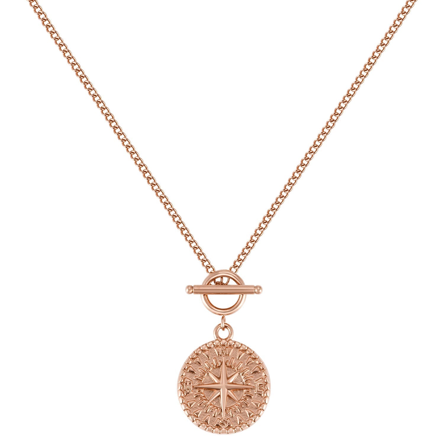 BonnyCompass ketting met kompas hanger rosé goud