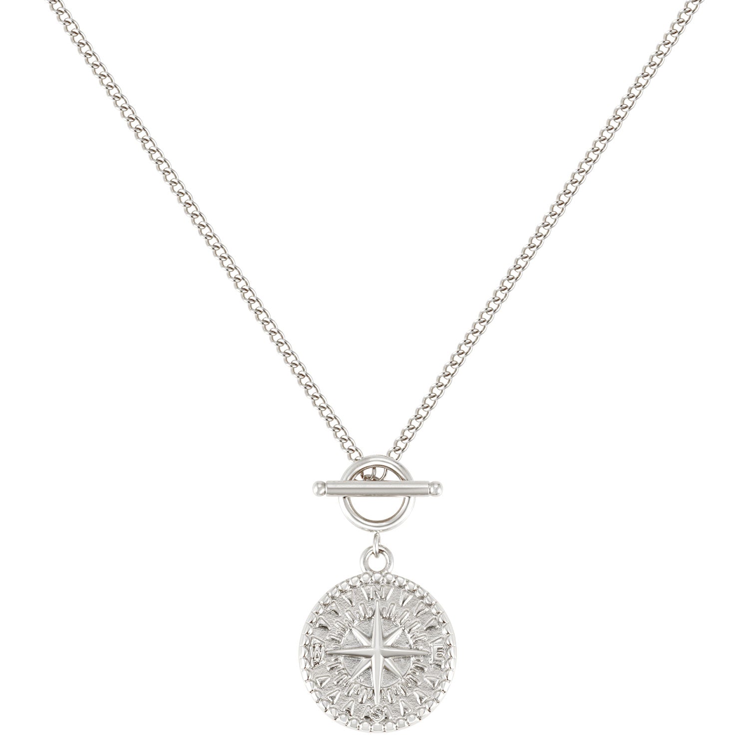 BonnyCompass ketting met kompas hanger zilver