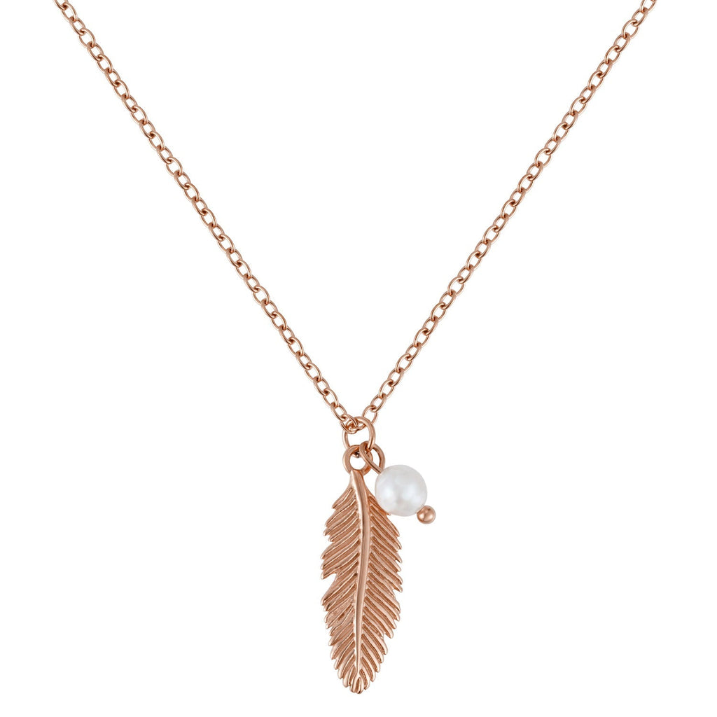 BonnyFeather veren ketting rosé goud