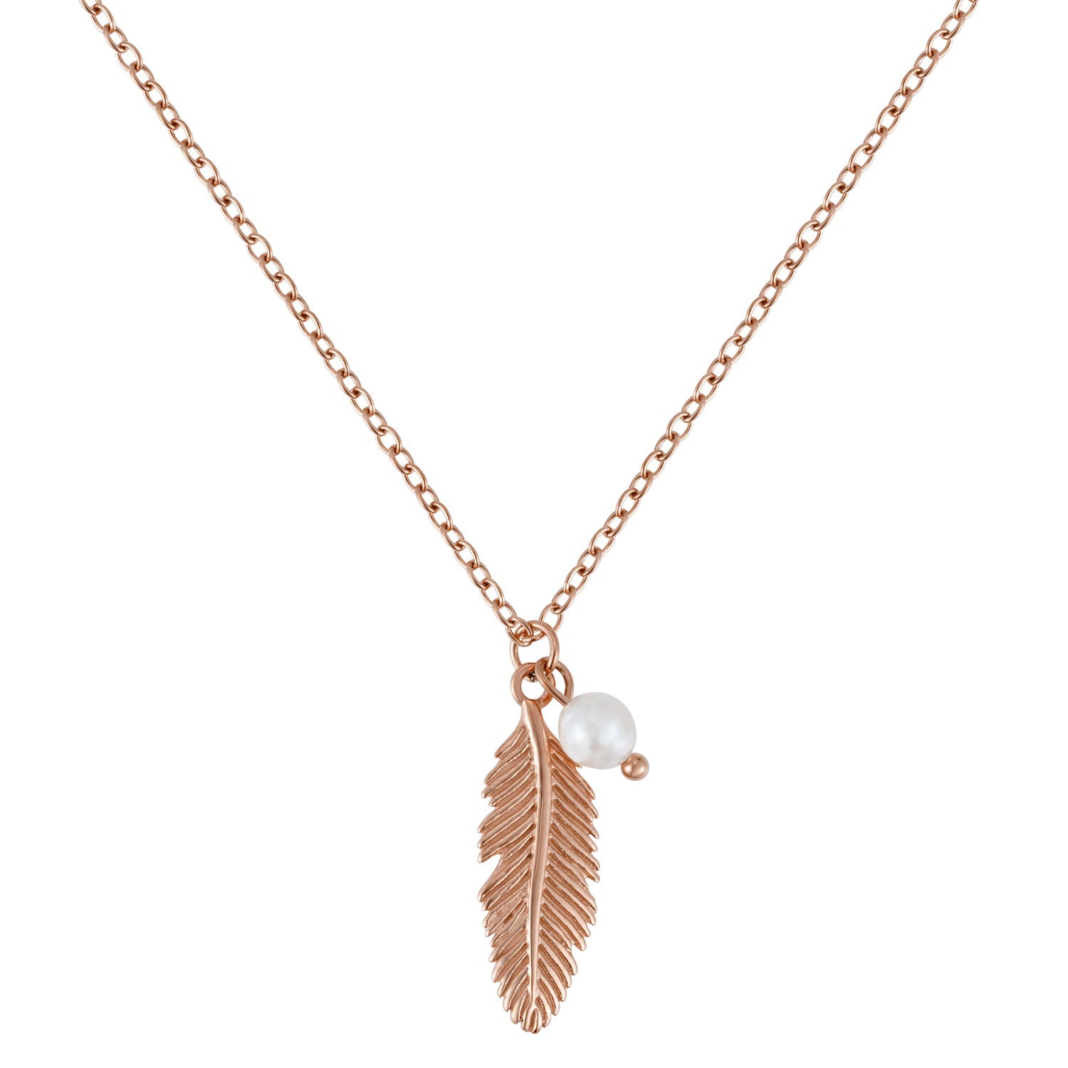 BonnyFeather veren ketting rosé goud