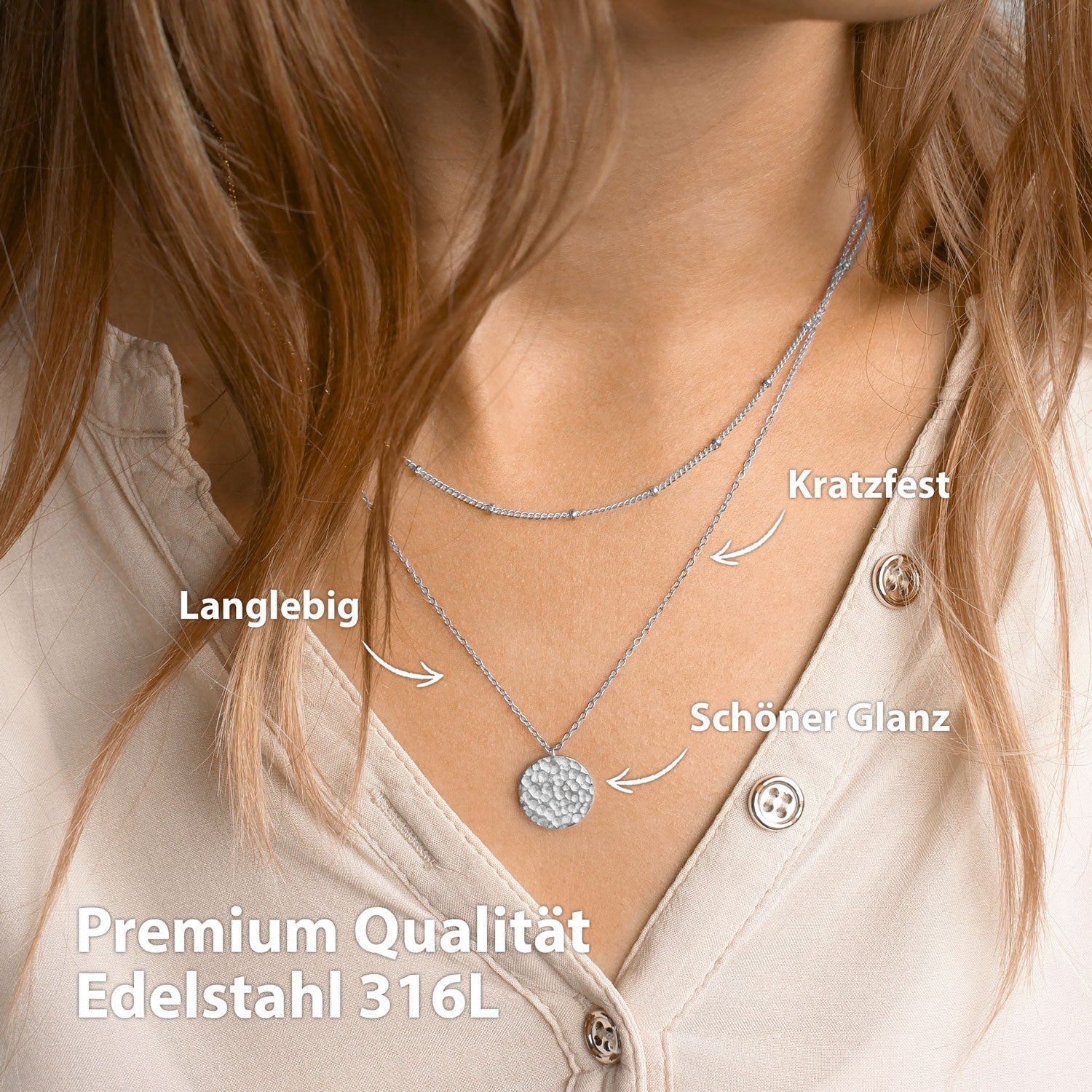 BonnyMoonbase ketting met plaatje zilver