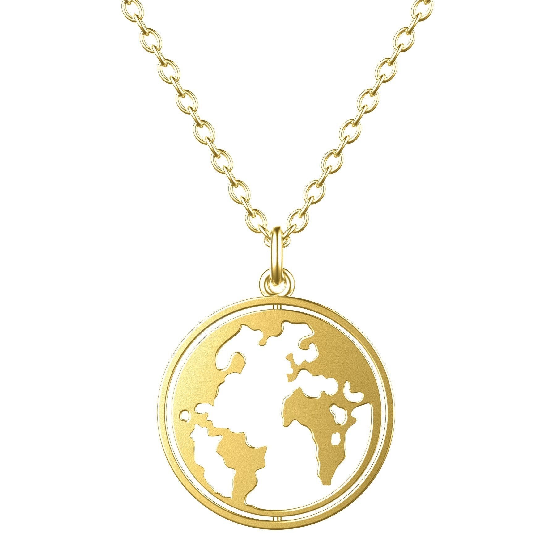 BonnyWorld ketting met draaibare wereldbol goud