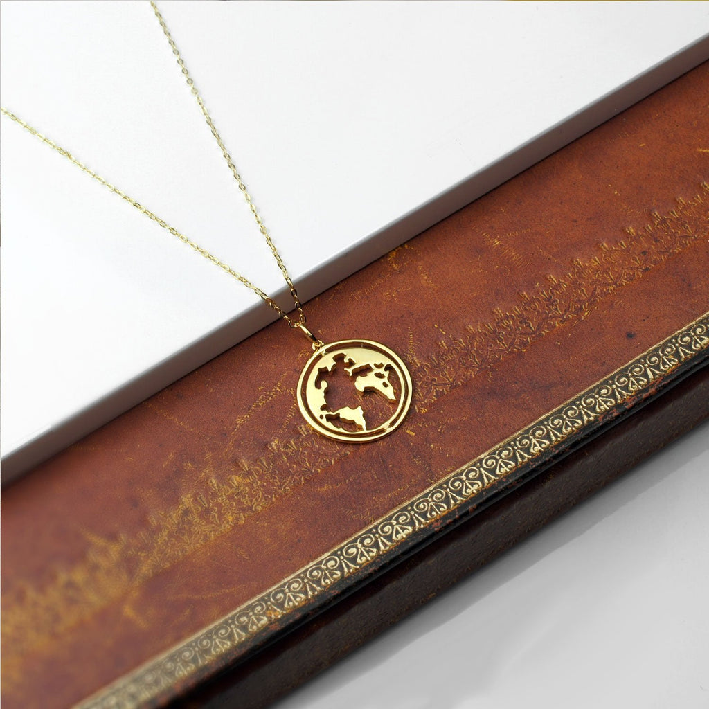 BonnyWorld ketting met draaibare wereldbol goud