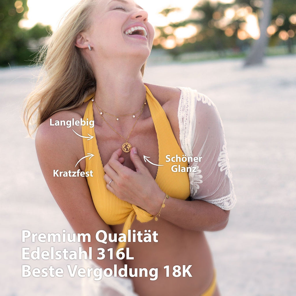 BonnyWorld ketting met draaibare wereldbol goud
