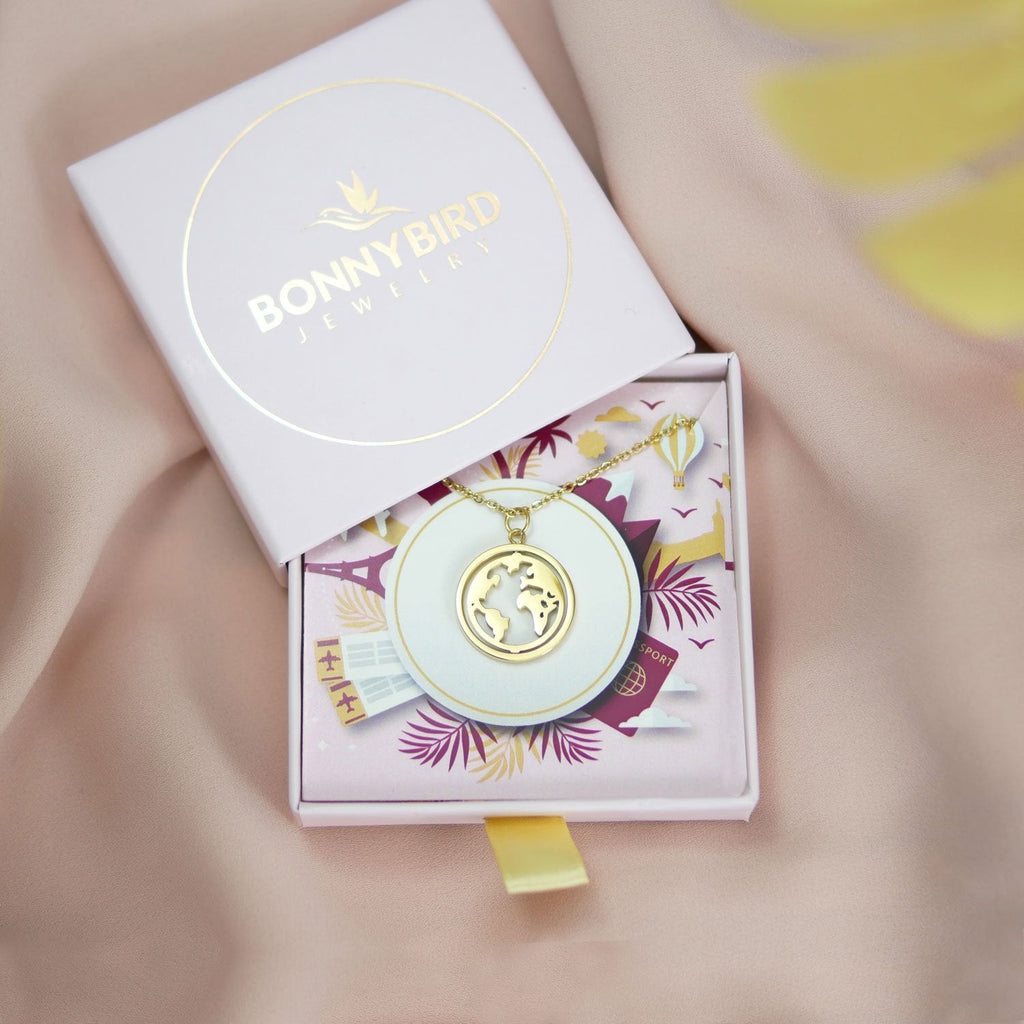 BonnyWorld ketting met draaibare wereldbol goud
