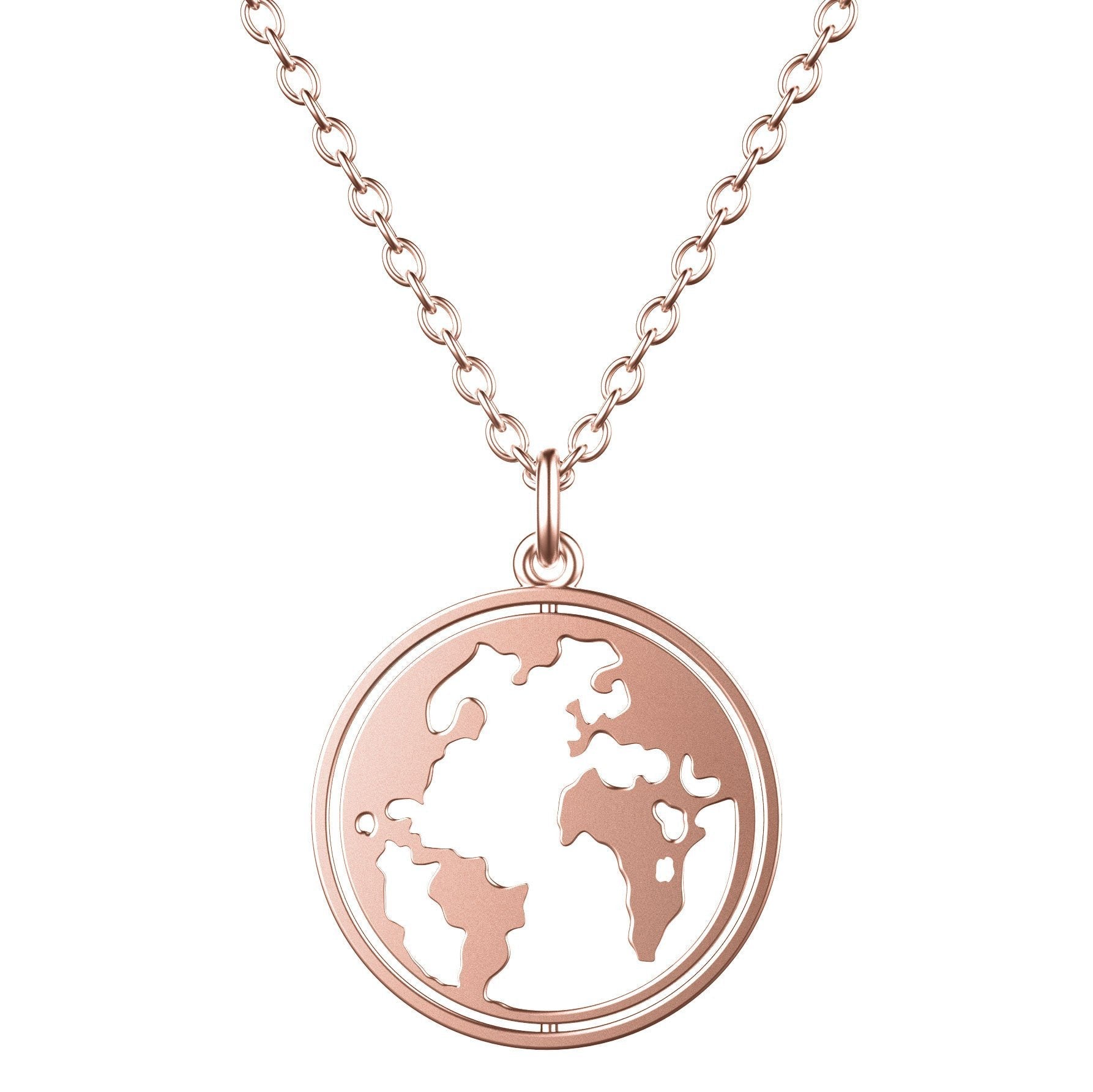 BonnyWorld ketting met draaibare wereldbol roos