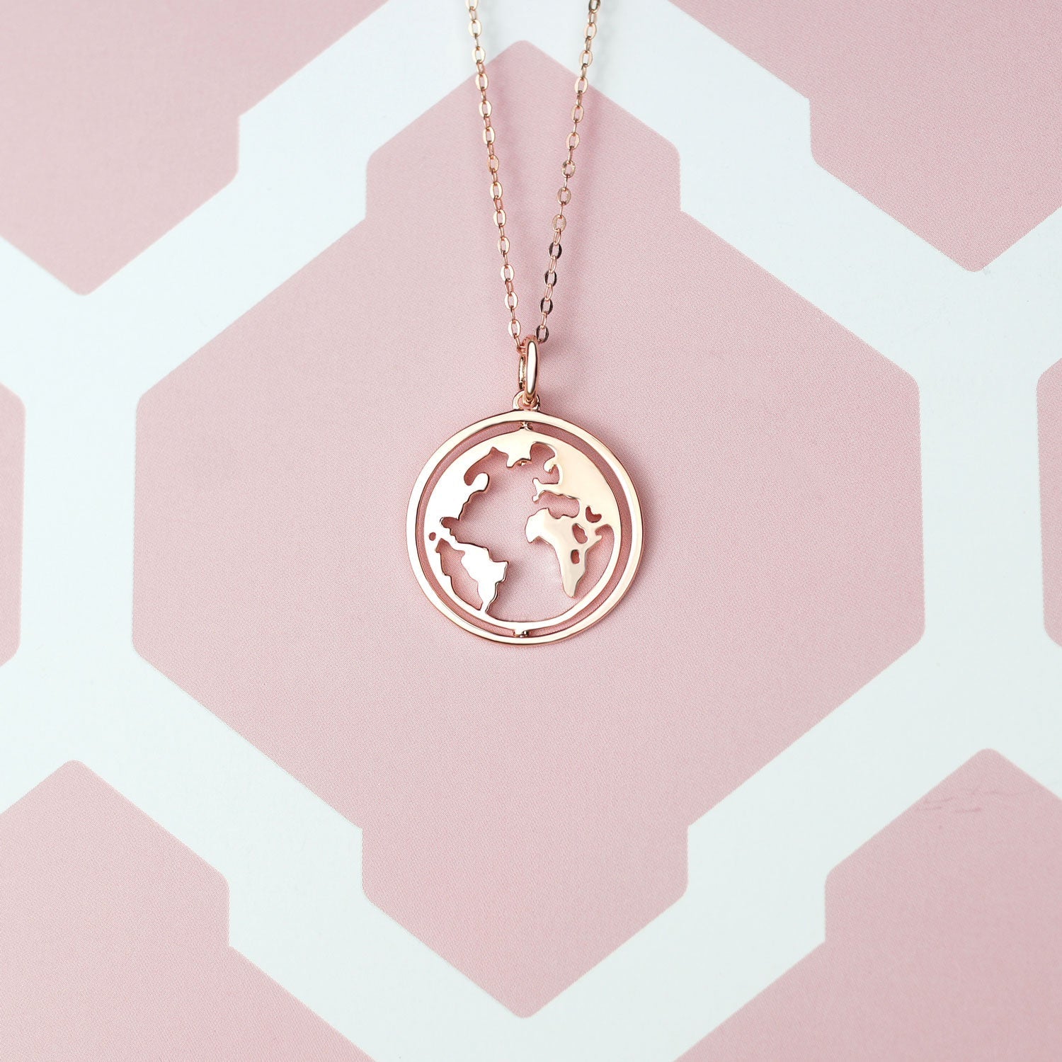 Bundel: BonnyWorld wereldbolketting + roségouden armband