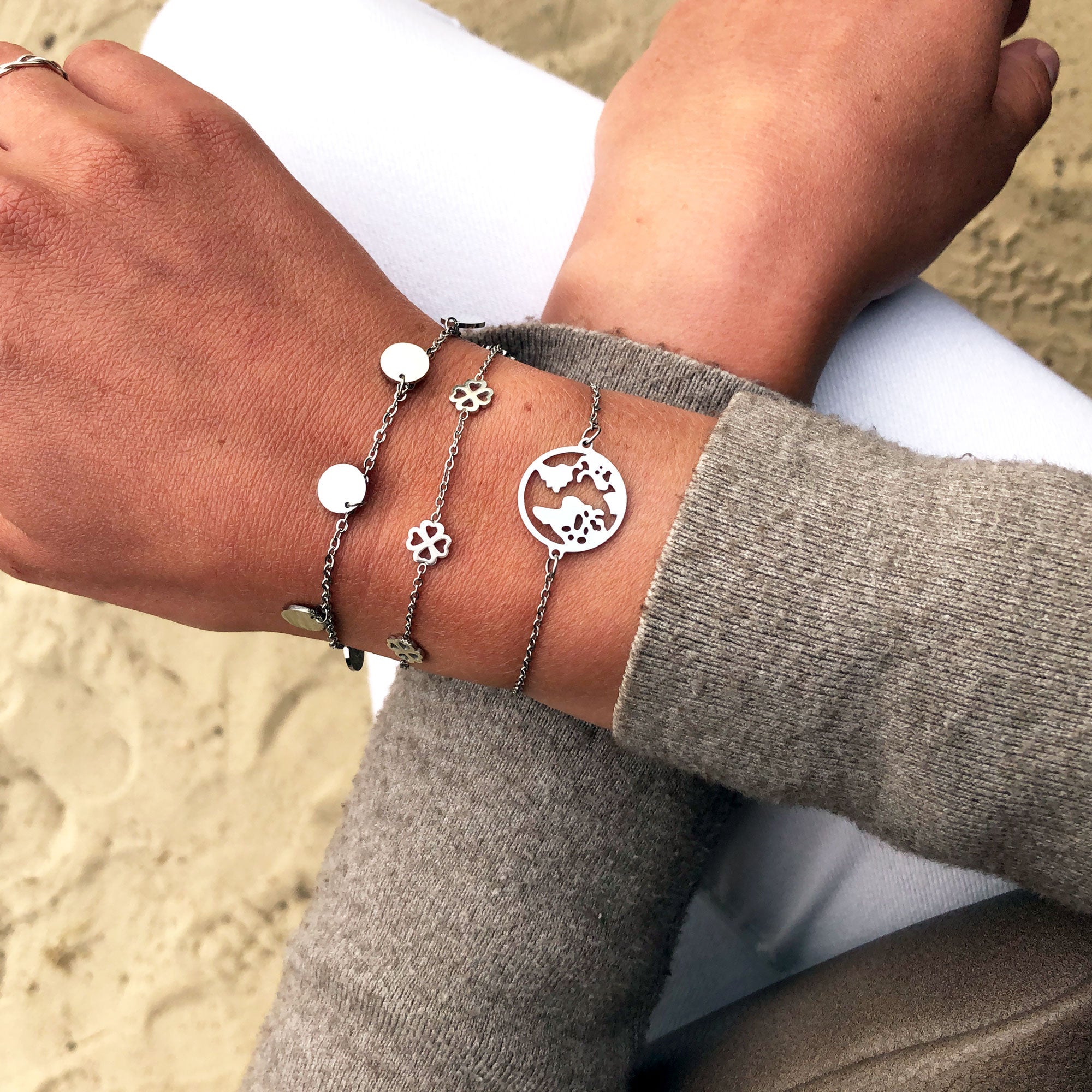 Bundel: BonnyWorld globe ketting + zilveren armband