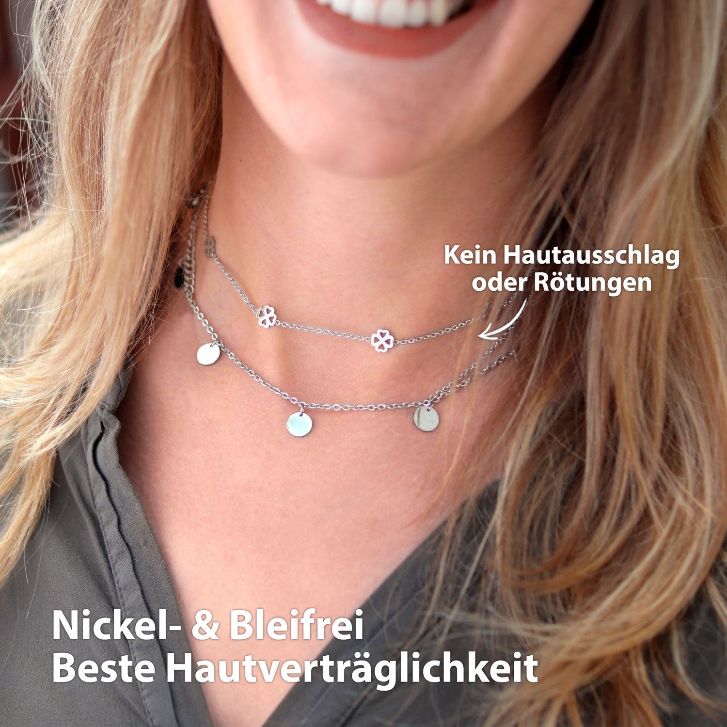 Bundel: BonnyBliss klaverbladketting + zilveren armband