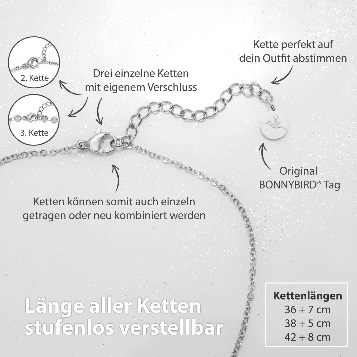 Bundel: BonnyBoho + BonnyDots Kettingset Zilver