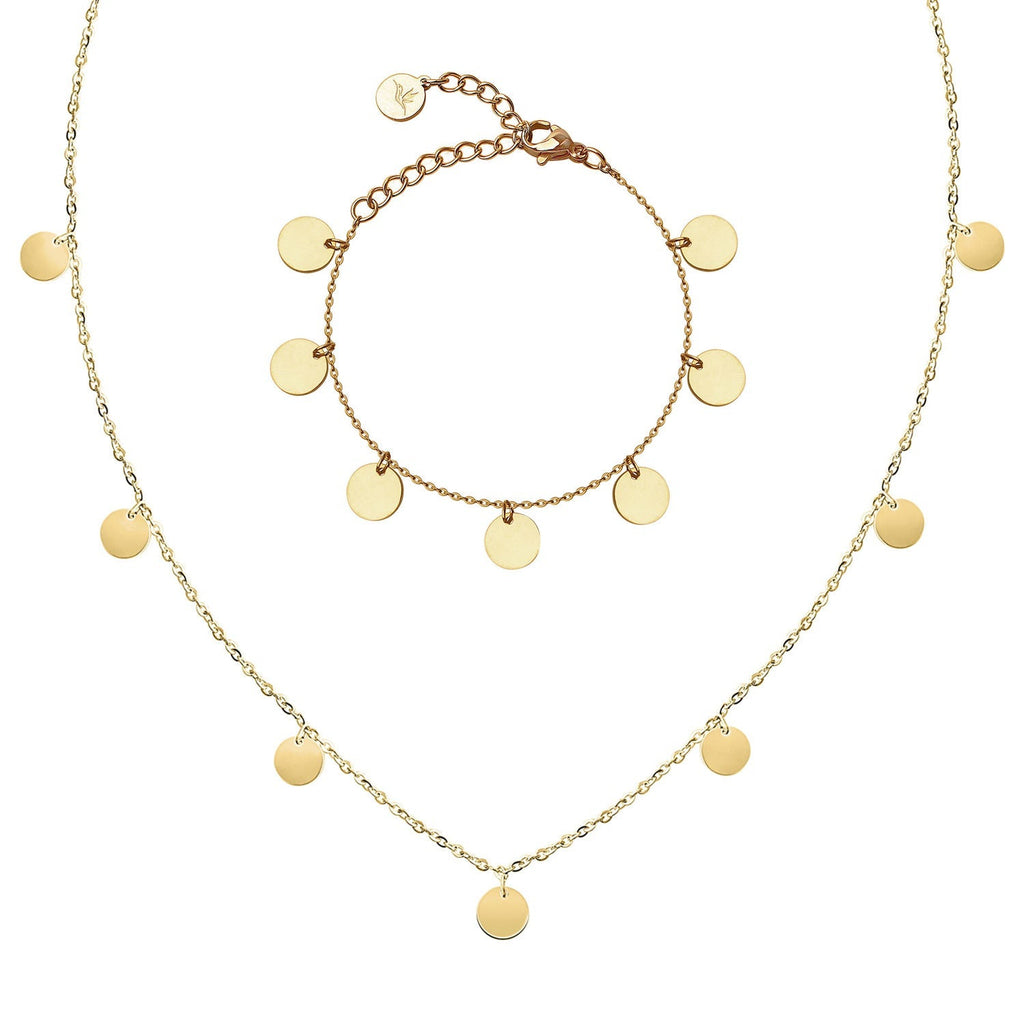 Bundel: BonnyCoin plaatketting + gouden armband