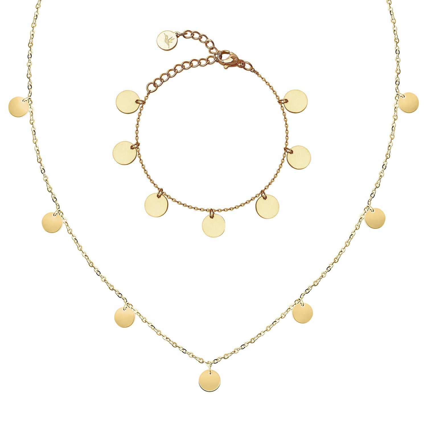 Bundel: BonnyCoin plaatketting + gouden armband
