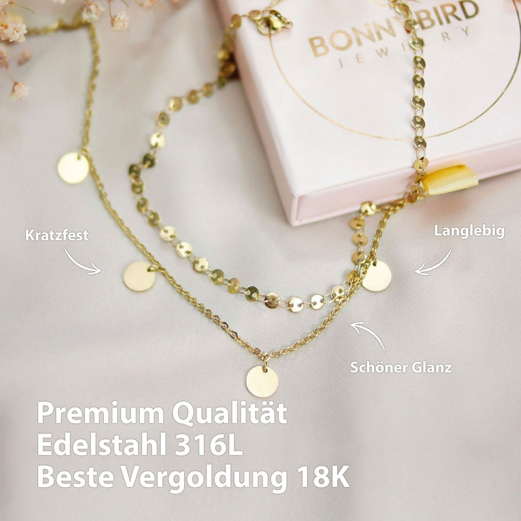 Bundel: BonnyCoin plaatketting + gouden armband