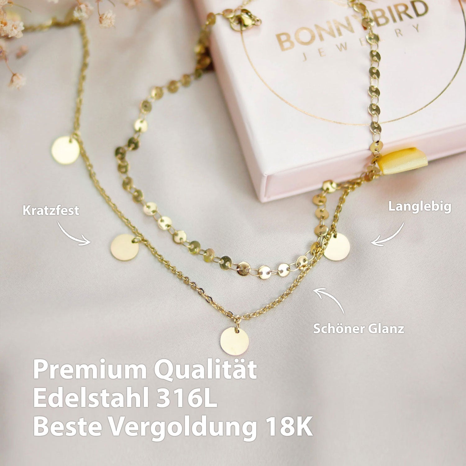 Bundel: BonnyCoin plaatketting + gouden armband