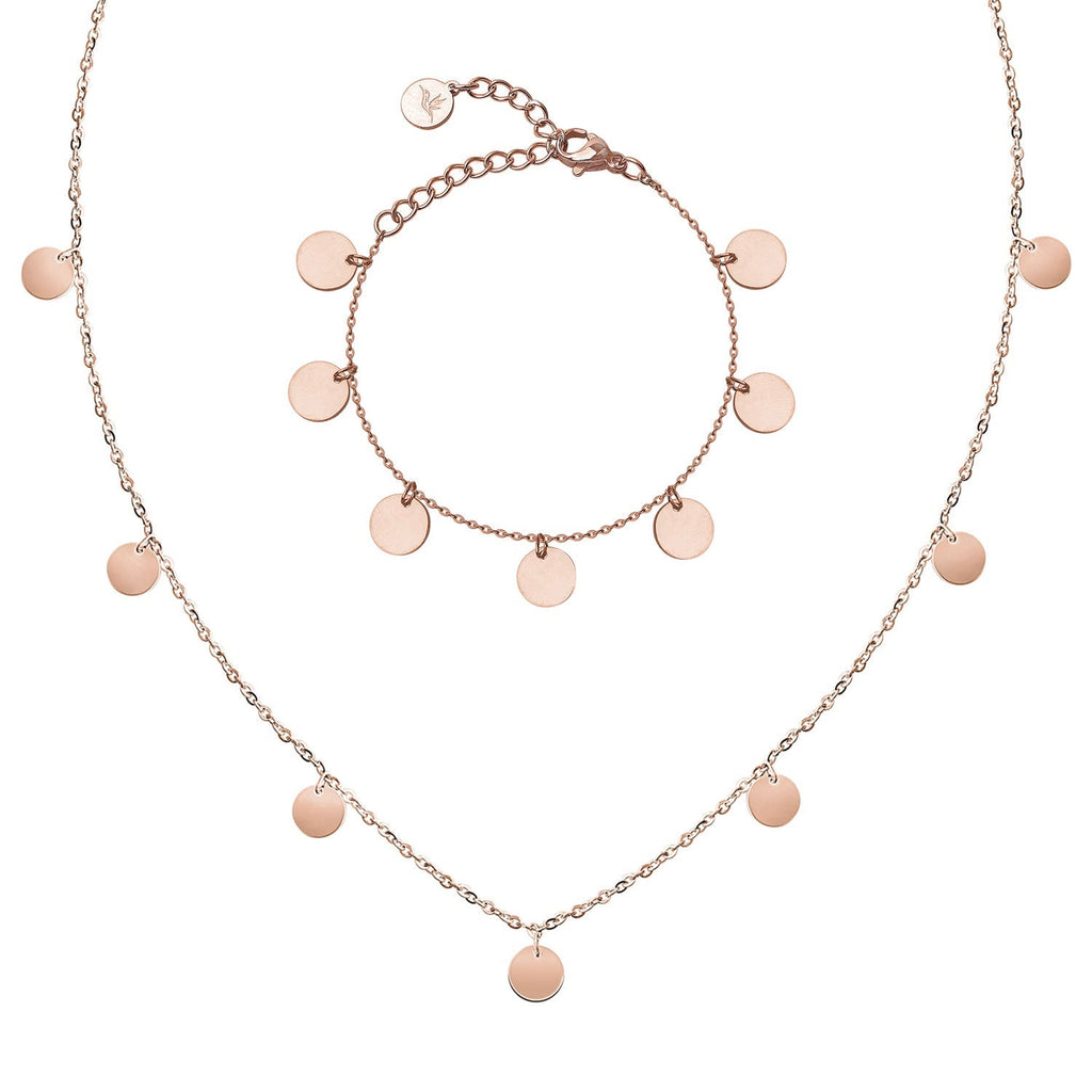 Bundel: BonnyCoin plaatketting + roségouden armband