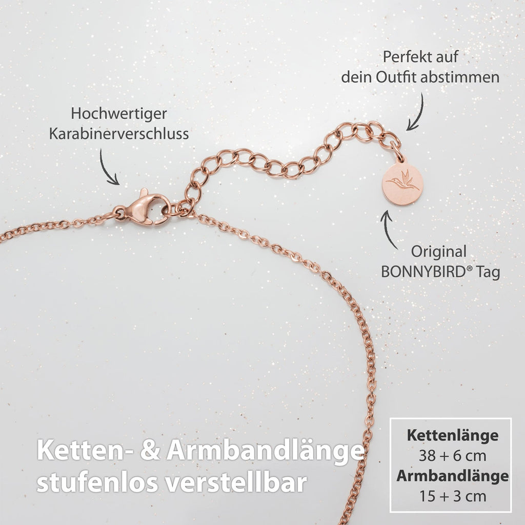 Bundel: BonnyCoin plaatketting + roségouden armband