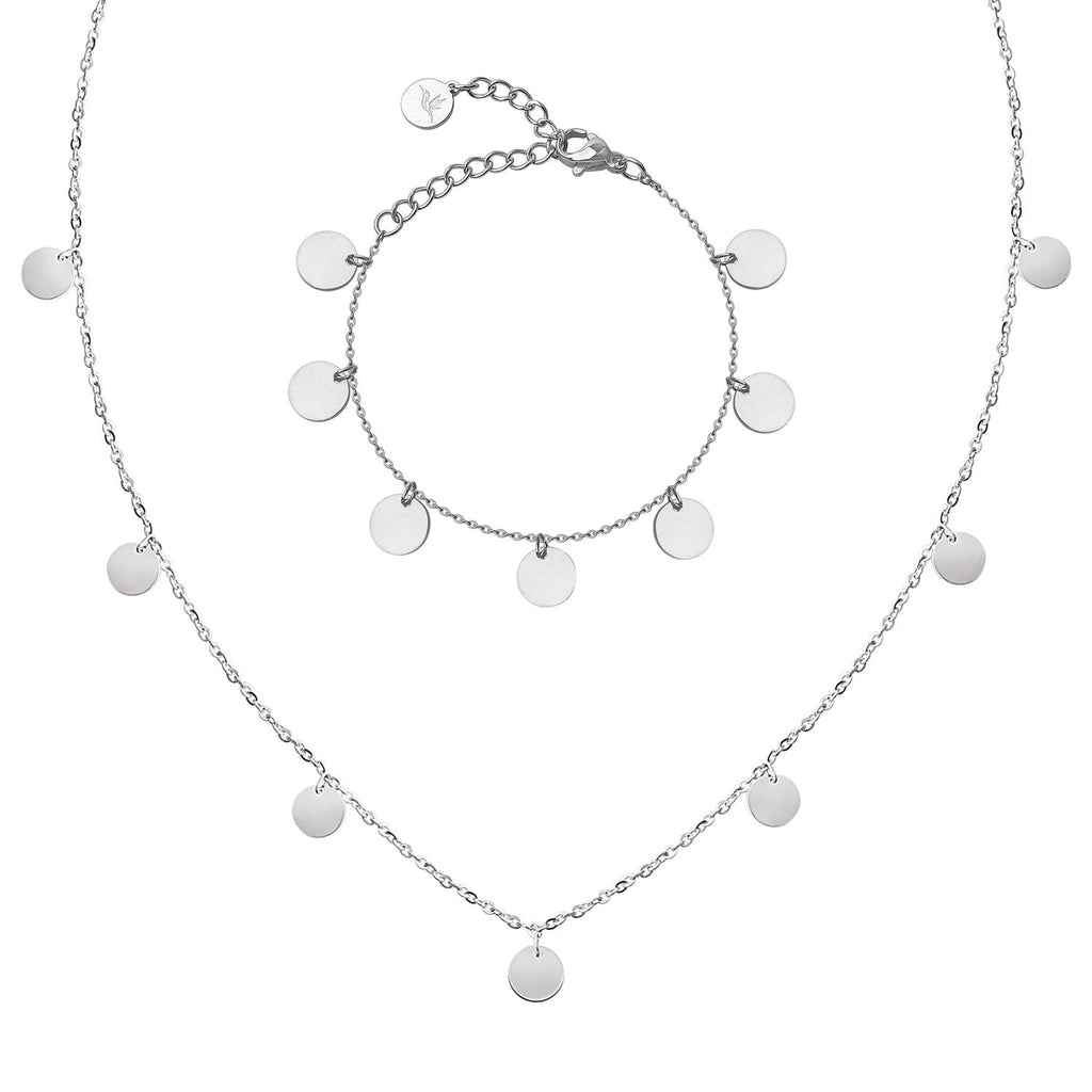 Bundel: BonnyCoin plaatketting + armband zilver