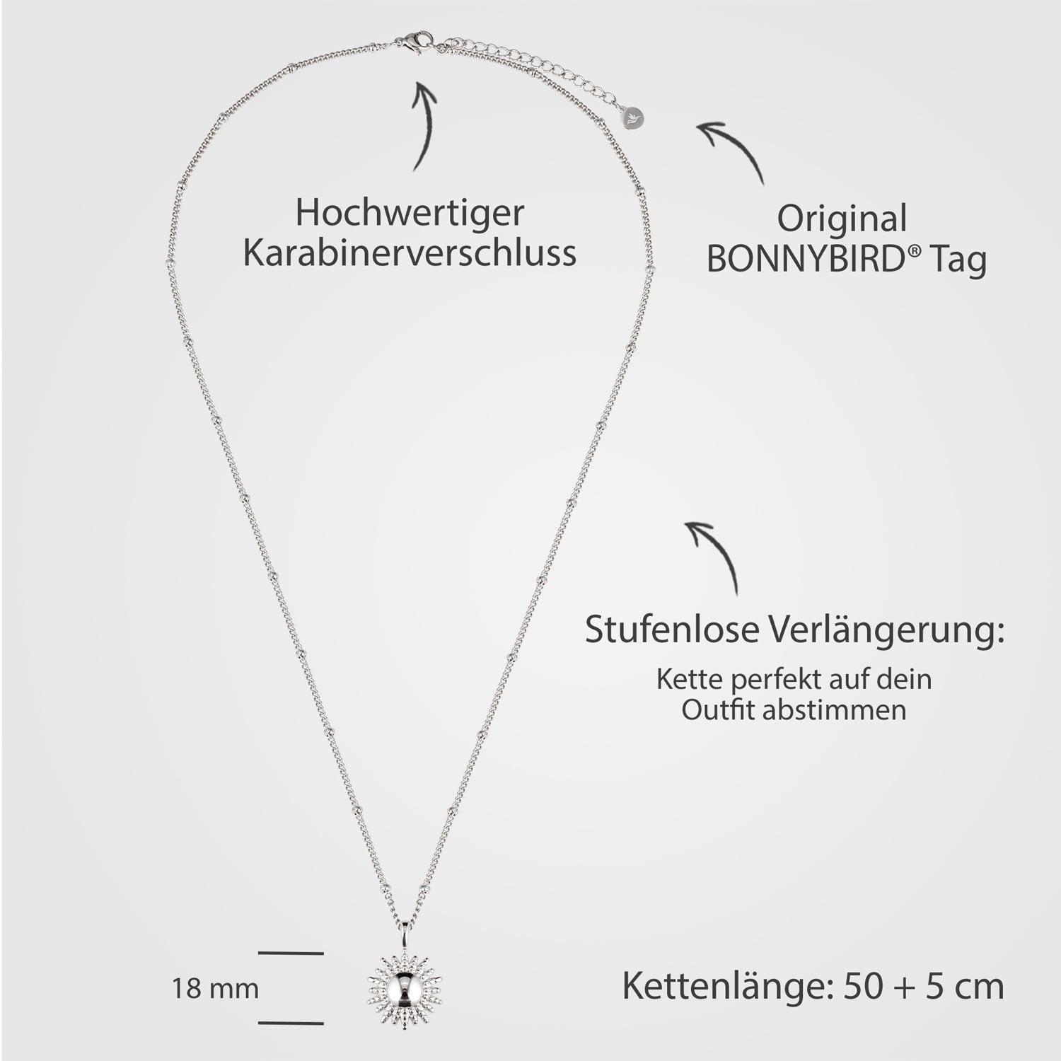 Bundel: BonnySun ketting + zilveren zonoorbellen