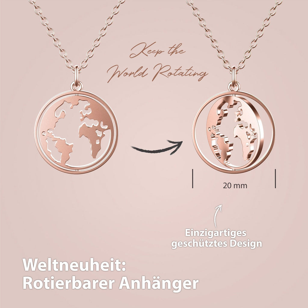 Bundel: BonnyWorld wereldbolketting + roségouden armband